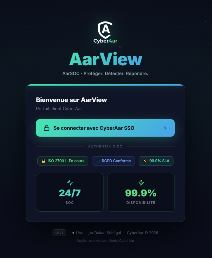 AarSOC - Portail client et opérations de sécurité